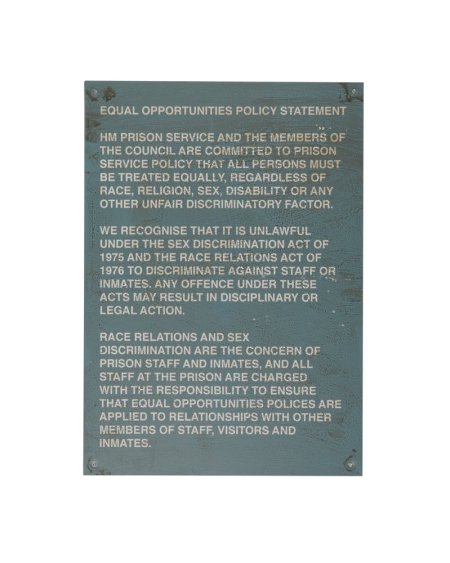 Prison Sign Equal Opportunities 